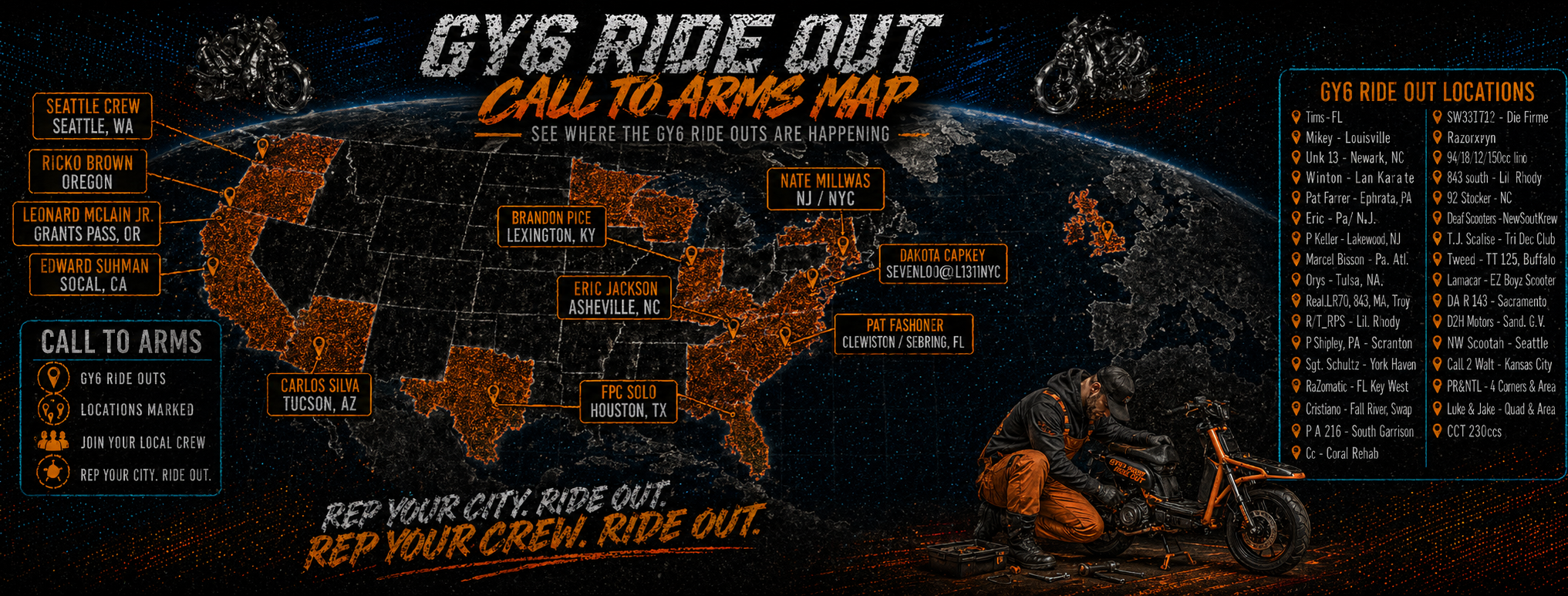 All Scooter Ride Out Call To Arms Map